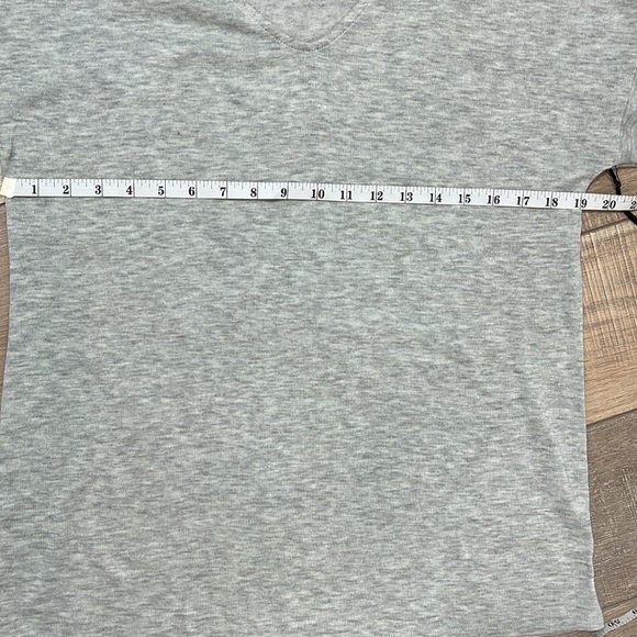 Halogen Heather Gray Bell Sleeve Sweater with Black and Red Ties at Sleeve SZ S - Picture 7 of 10